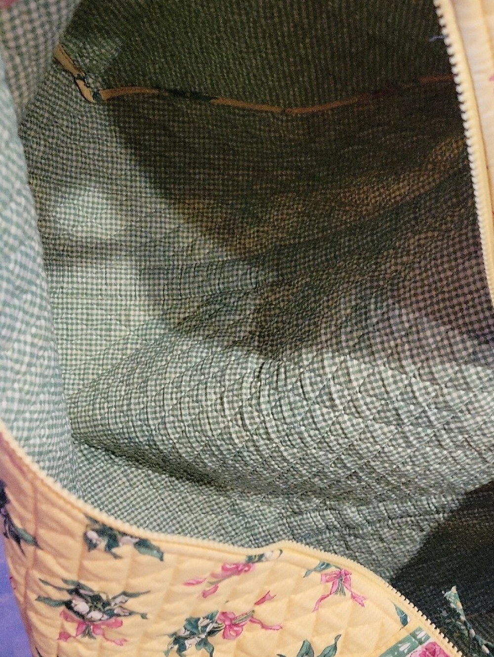 Vera Bradley Very Large Yellow Quilted Tote Bag - Picture 4 of 8